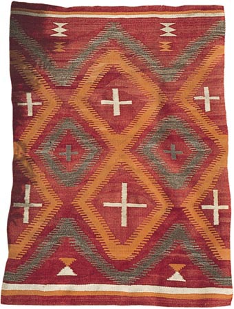 Navajo rug white crosses