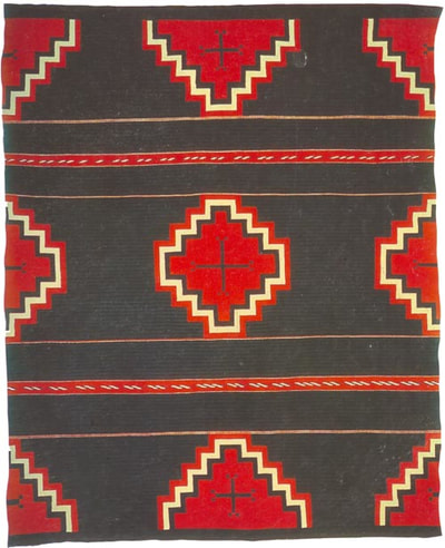 Navajo rug with red diamond 