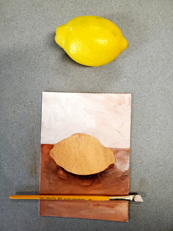 Lemon underpainting tutorial with background. 