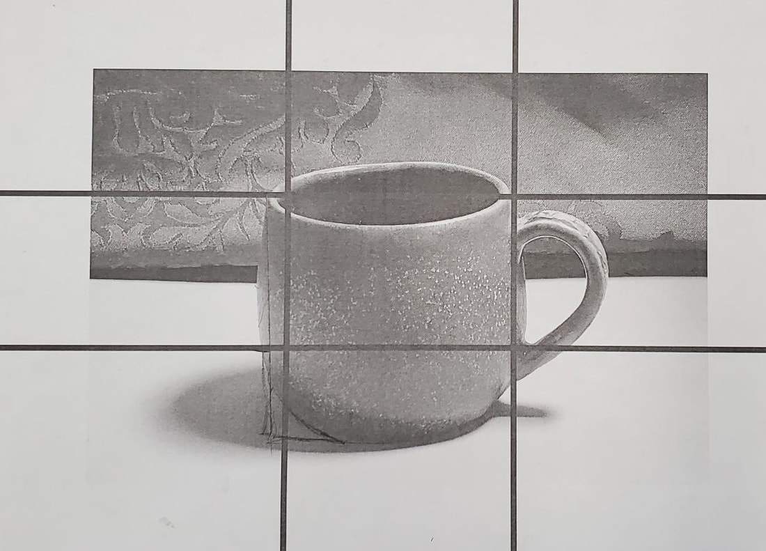 Black and white photo of a mug 