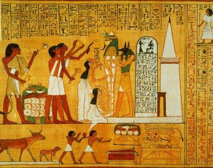 Ancient Egyptian Art painting with figures.  