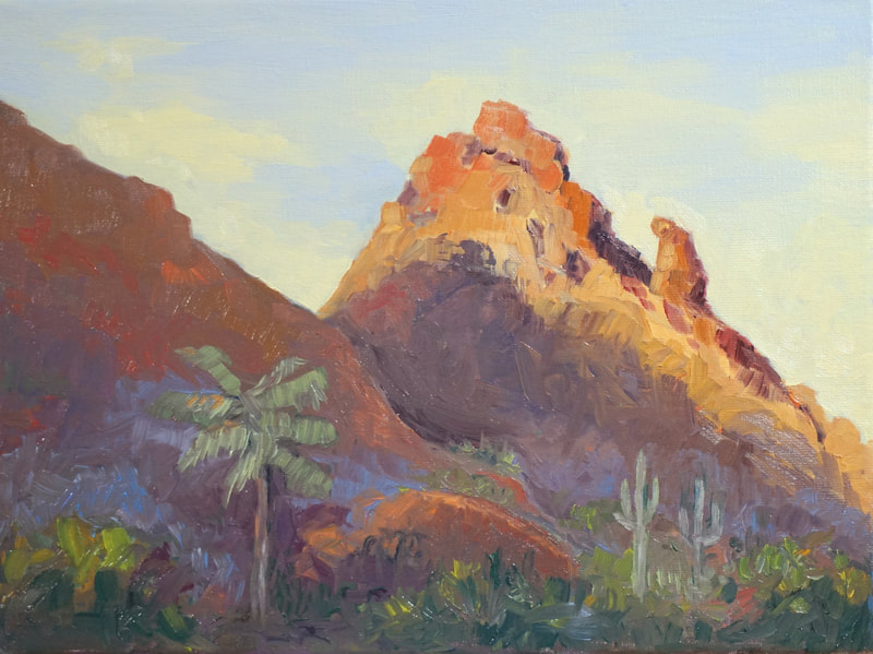 Oil painting of Camelback Mountain, AZ. 