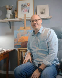 Bruce Black in his art studio 