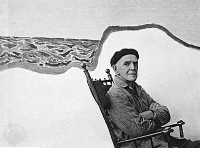 black and white photograph of artist, Milton Avery