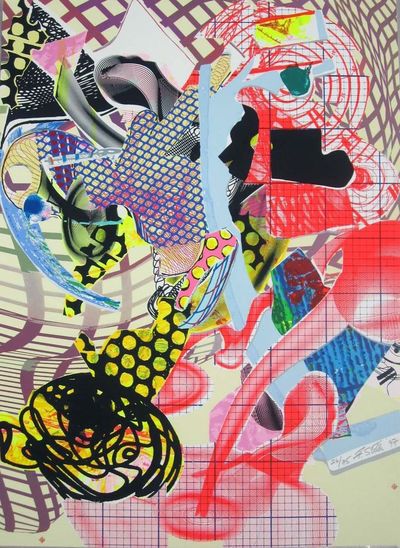 Frank Stella Art.  Abstract painting.  