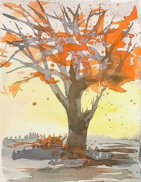 Fall tree painting 