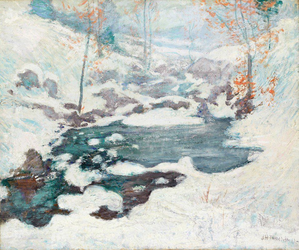Impressionist winter painting