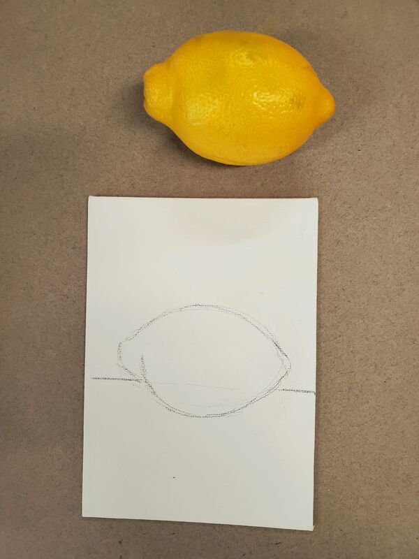 Lemon drawing outline.