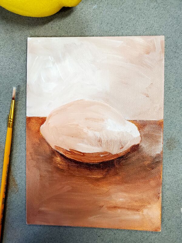 How to paint a lemon underpainting in acrylic.  