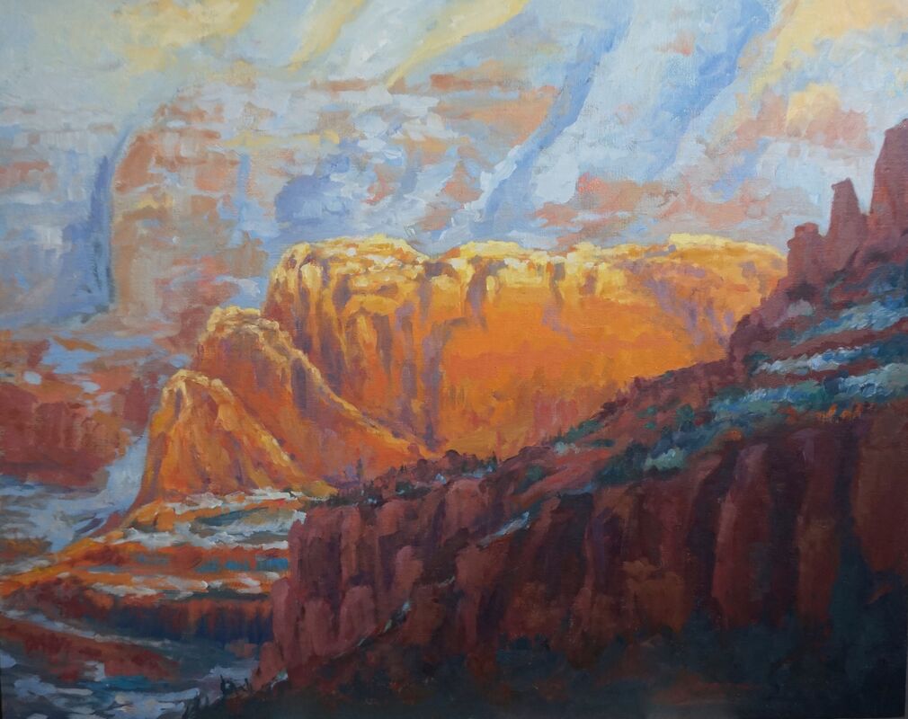 Oil painting of Sedona, Arizona mountains. 