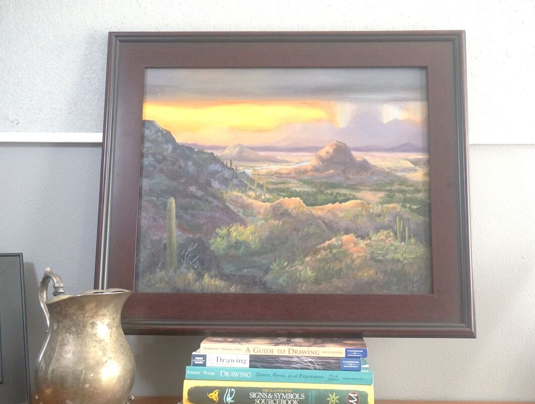 Western Landscape Painting in a frame 