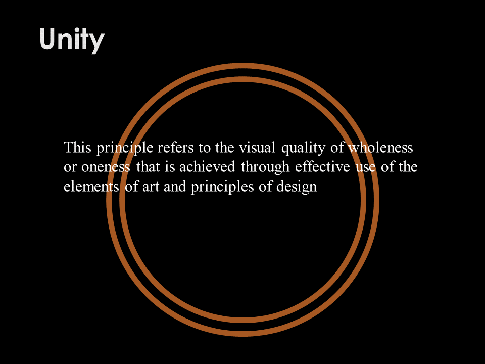  A picture of a circle within a circle.  This slide also has a definition for the principle of unity.  