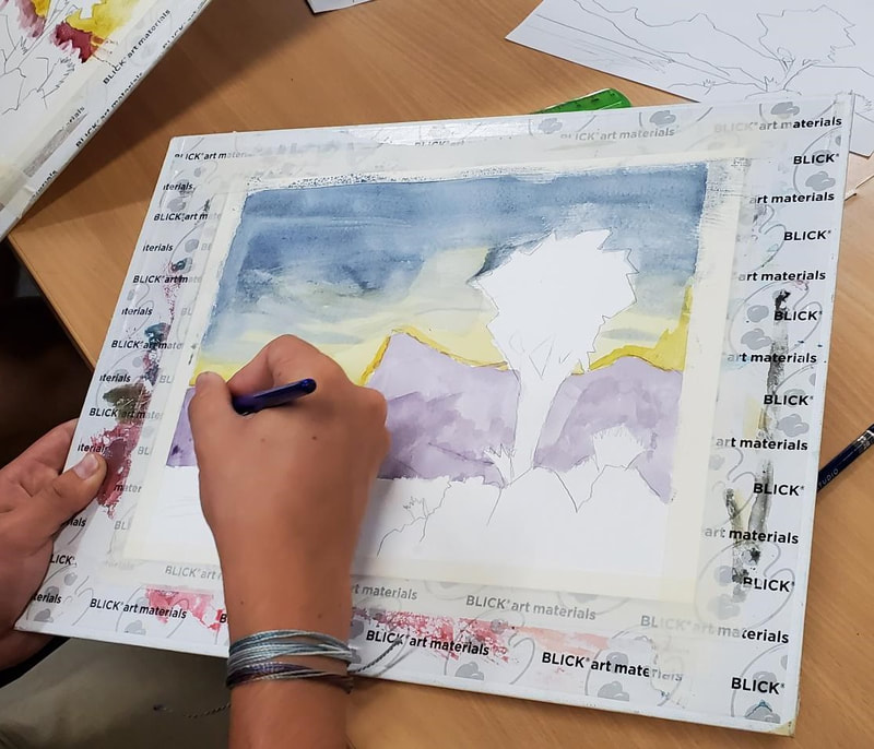 student painting watercolor exercises 