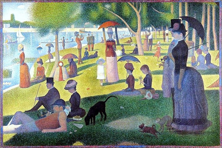 Painting of people in a park 